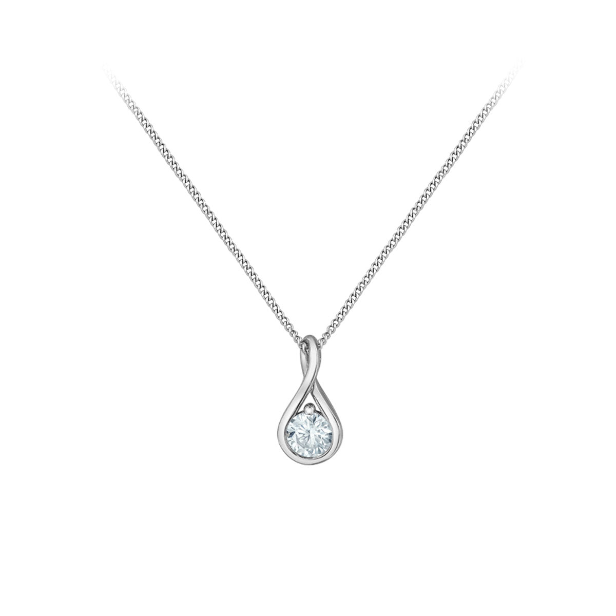 Diamond Solitaire Teardrop Pendant - LG .25ctTW (39437)