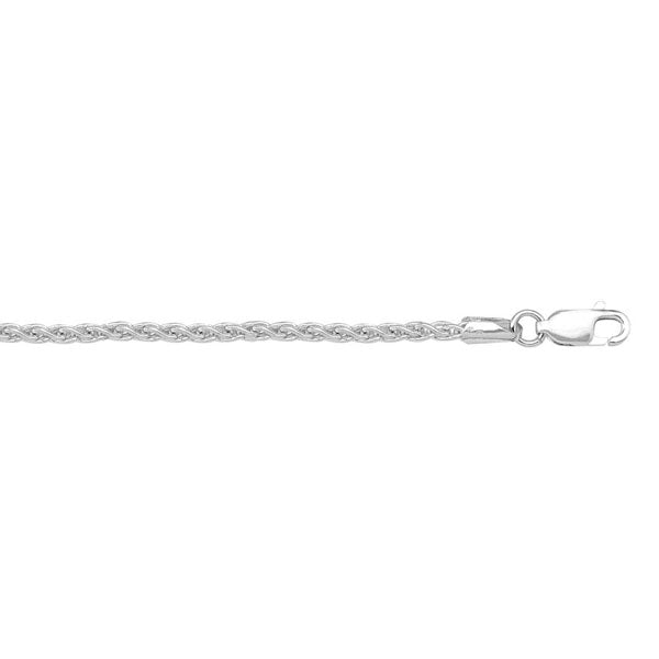 Gold Solid Wheat Link Chain 1.3mm 16in (12244)