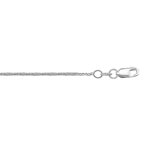 Gold Solid Squared Wheat Link Chain 0.8mm 20in (30612)