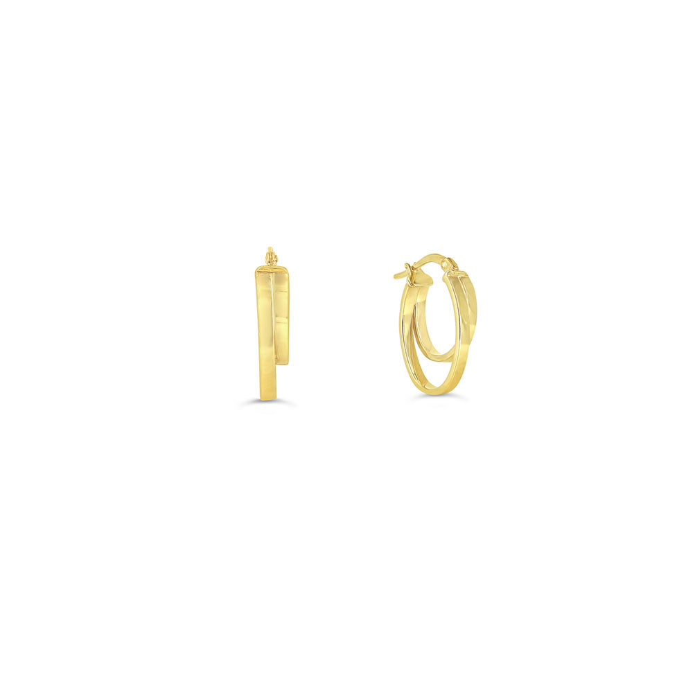 Sempre ORO Earrings - 2 Row Oval Fancy Hoops (41137)