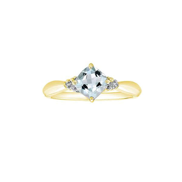 Genuine Aquamarine and Diamond Ring (38206)