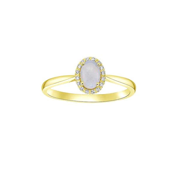 Genuine Opal and Diamond Cluster Ring