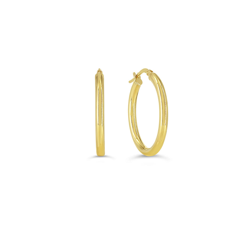 Sempre ORO Earrings - Oval Round Tube Hoops (41145)