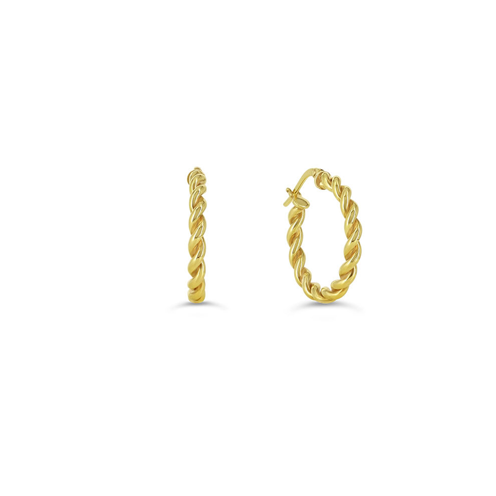Sempre ORO Earrings - Rope Twist Hoops (41140)