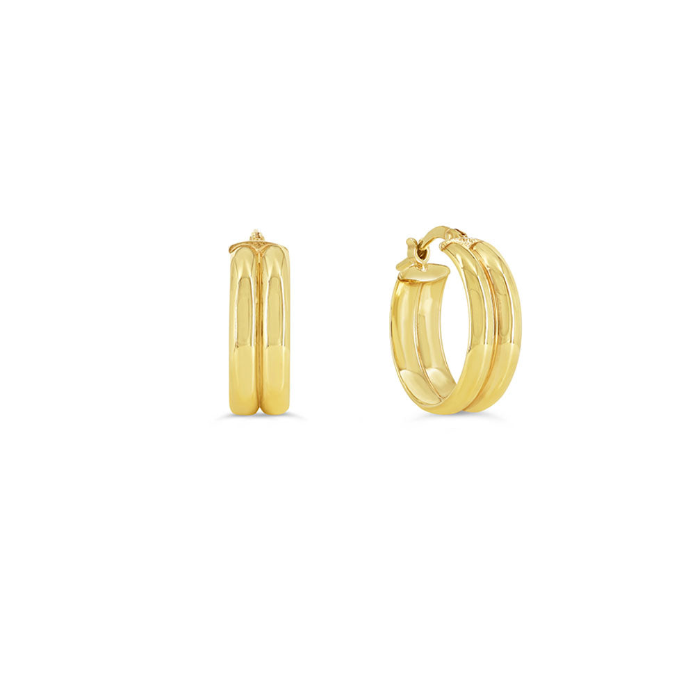 Sempre ORO Earrings - Double Row Hoops (41142)