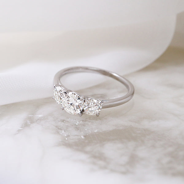 Diamond 3 Stone Engagement Ring - LG 1.00ct (40790)
