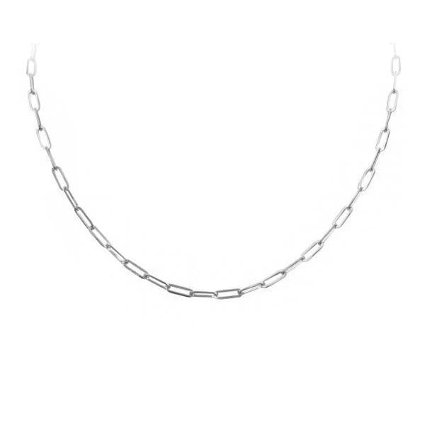 Gold Paperclip Link Necklace 2.6mm 16 inch (36610)