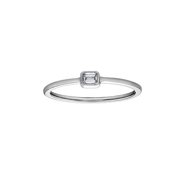 Diamond Emerald Cut Solitaire Ring .10ct (36889)