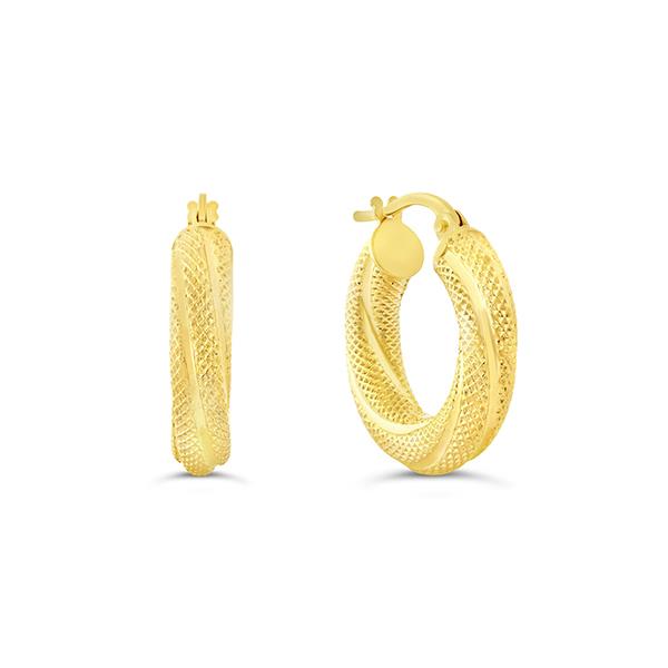 Gold Diamond Cut Twist Hoops 27.5mm (37549)