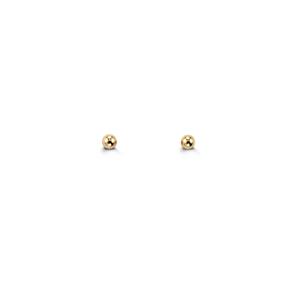 Gold 3mm Baby Ball Stud Earrings (37590)