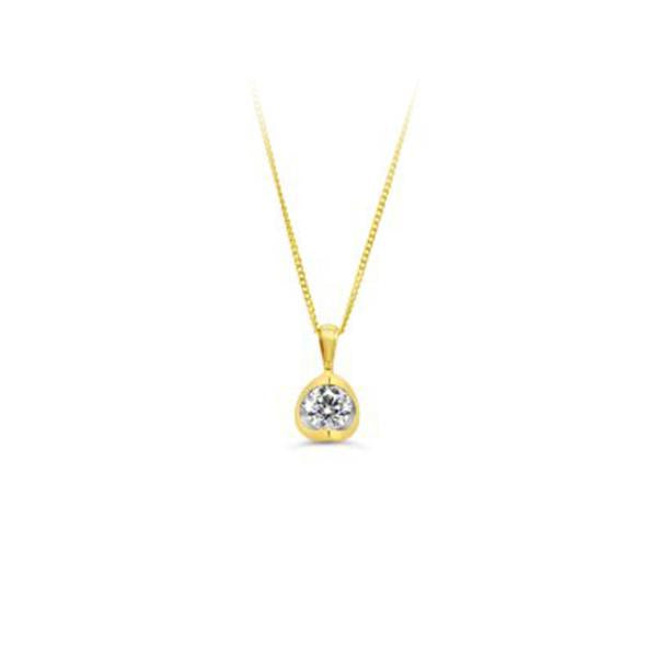 Diamond Solitaire Half Moon Necklace .10ct (37762)
