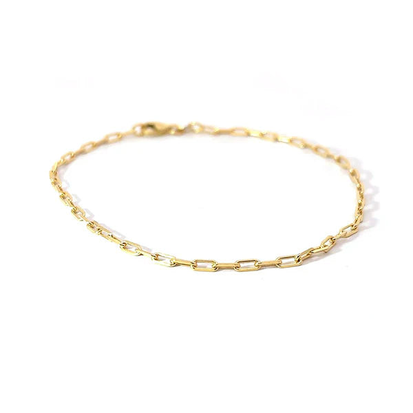 Gold Knife Edge Paperclip Bracelet 7.5in (38495)