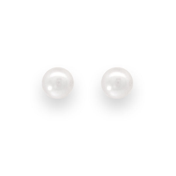 Genuine White Pearl Stud Earrings (39343)