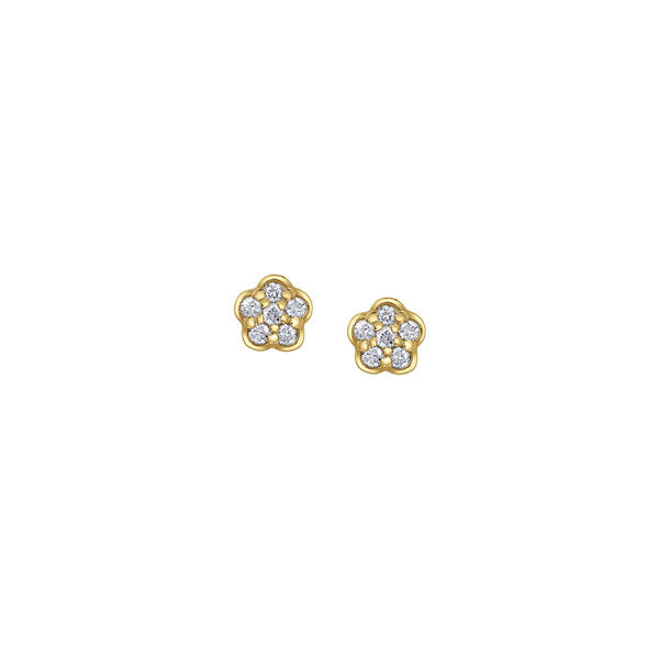 Diamond Flower Stud Earrings (39387)