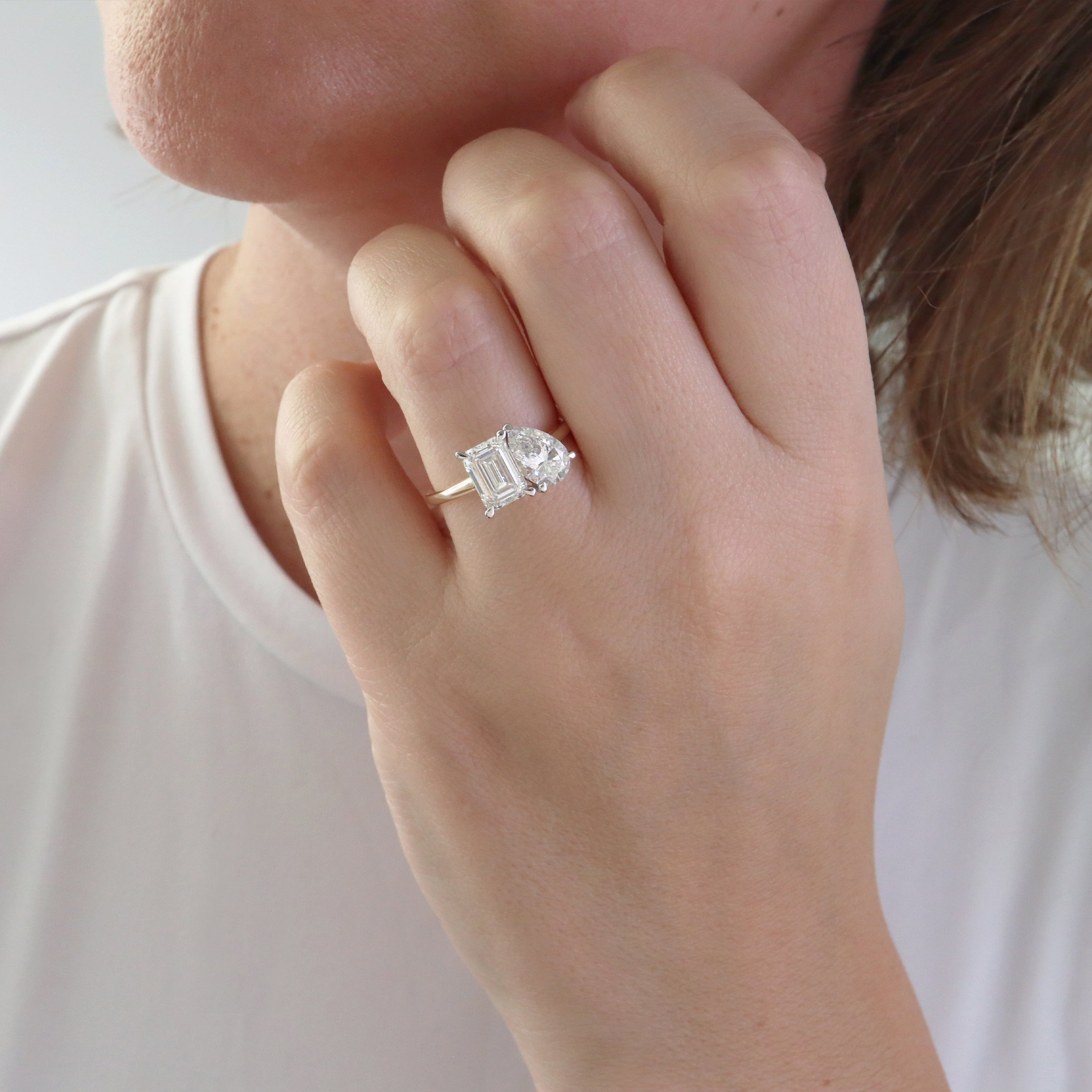 Diamond Toi et Moi Engagement Ring - LG 2.64ct (39947)