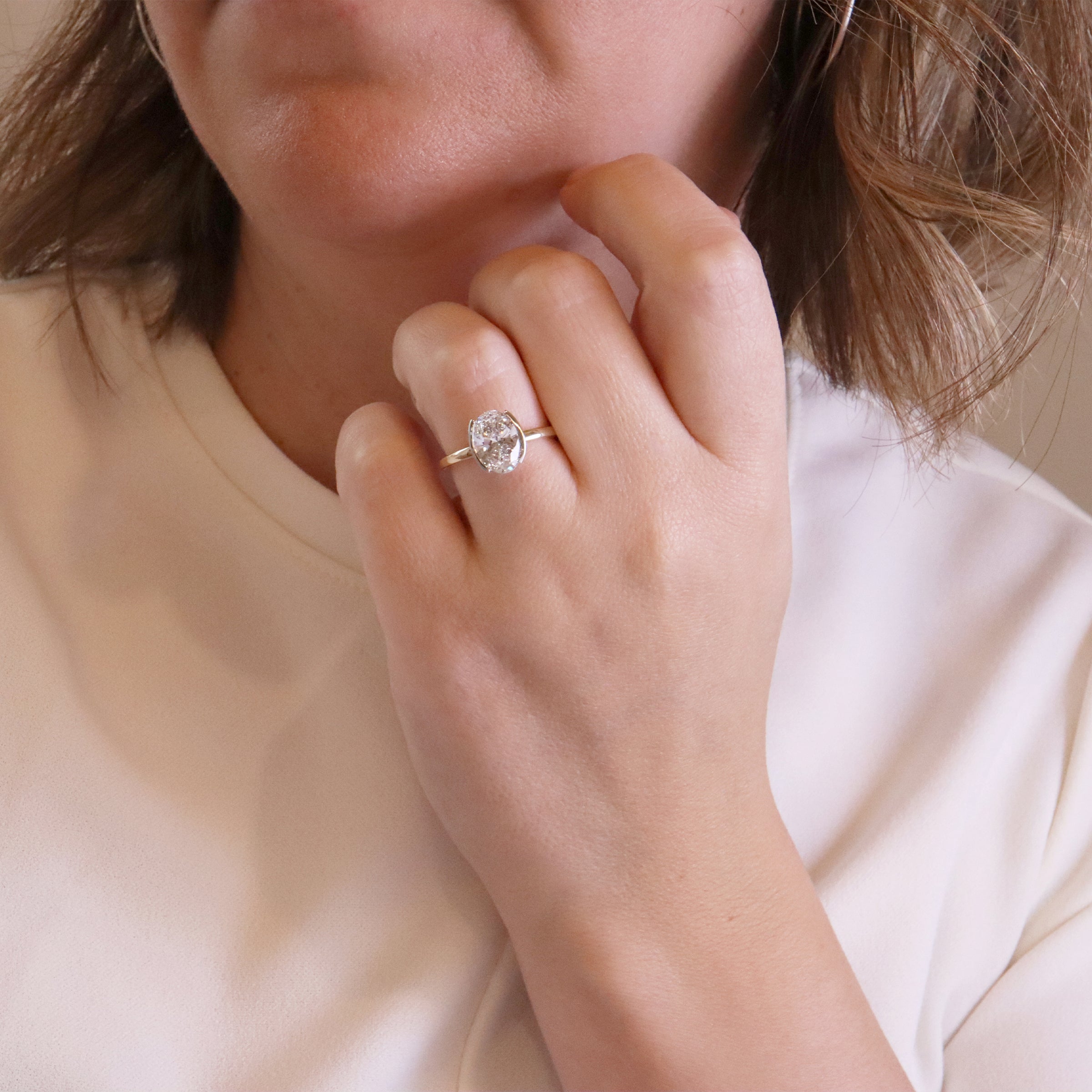 Diamond Oval Solitaire Engagement Ring - LG 2.12ct (39956)