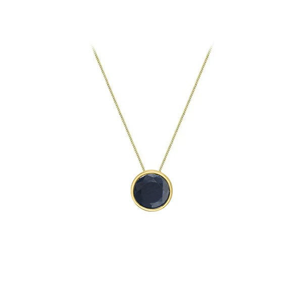 Genuine Sapphire Bezel Pendant (39991)