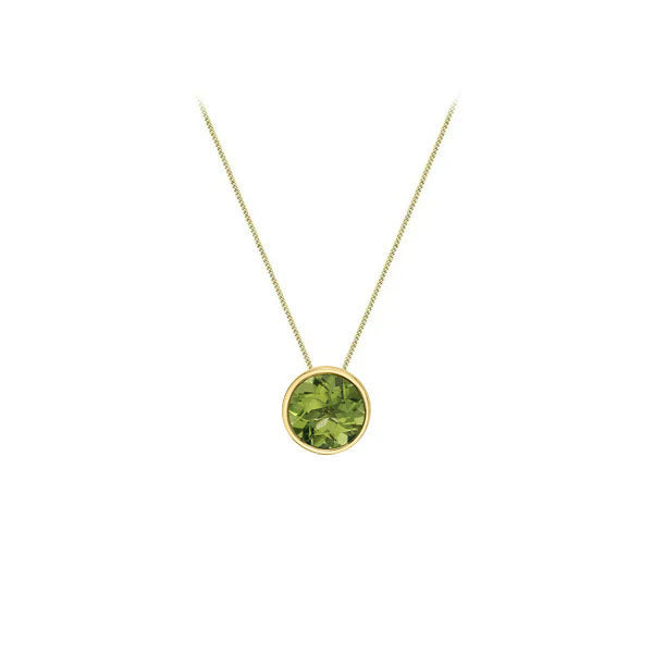 Genuine Peridot Bezel Pendant (39992)