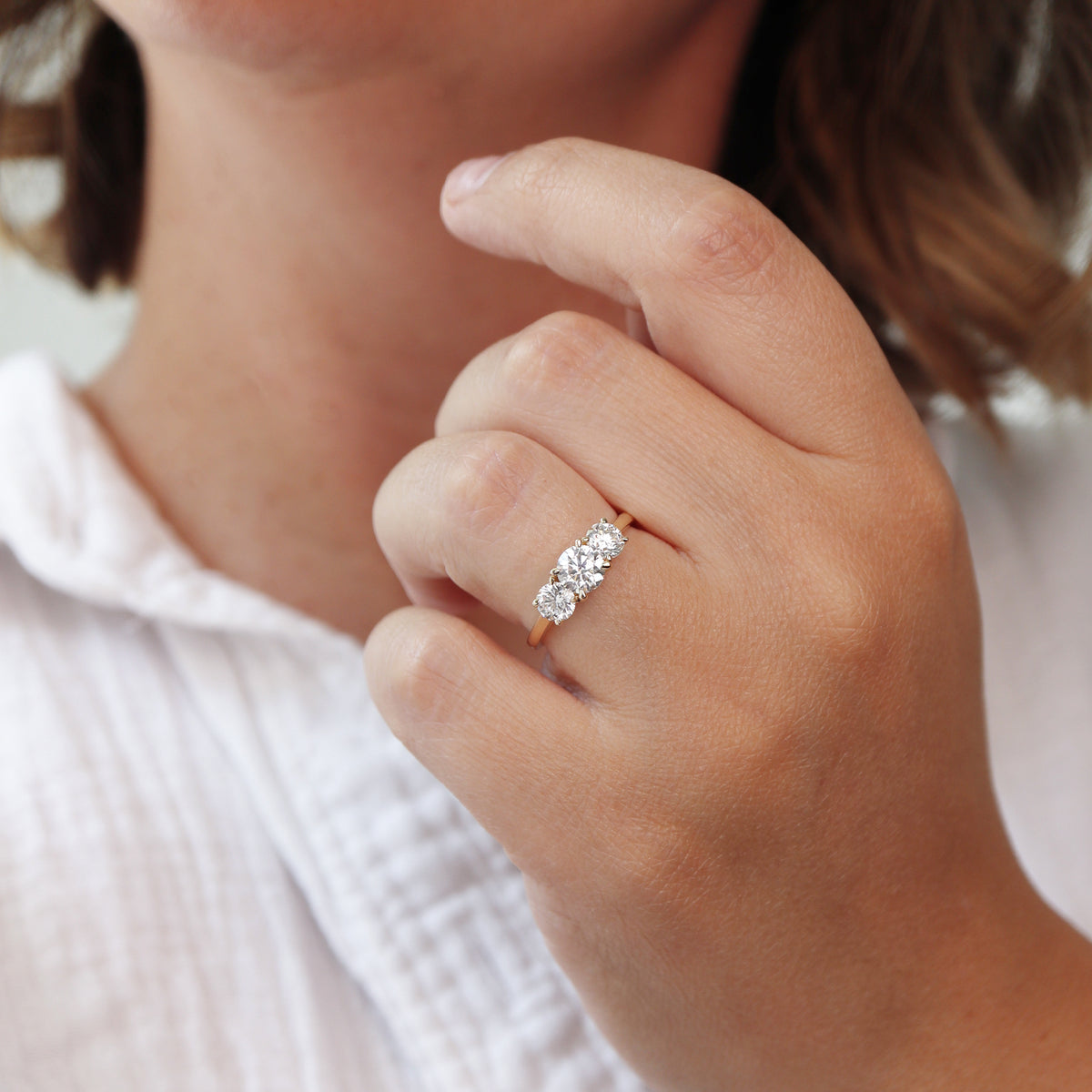 Canadian Maple Leaf 3 Stone Engagement Ring 1.53ct (40810)