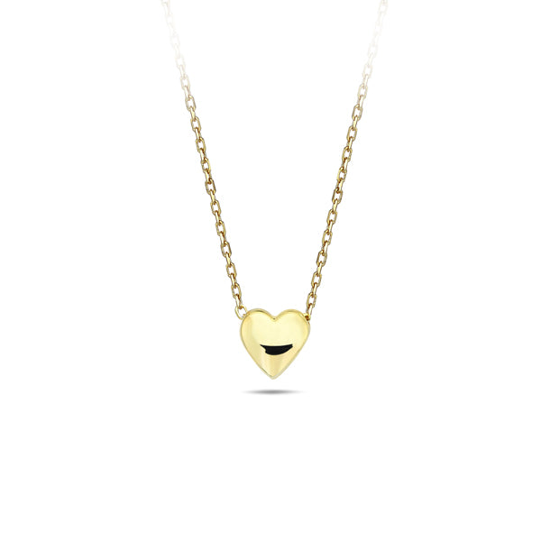 Gold Puffed Heart Necklace (40297)