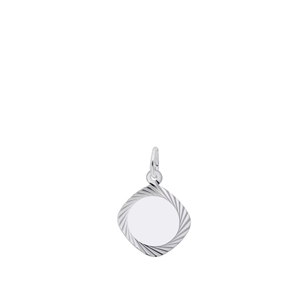 Sterling Silver Square Disc Pendant (40382)