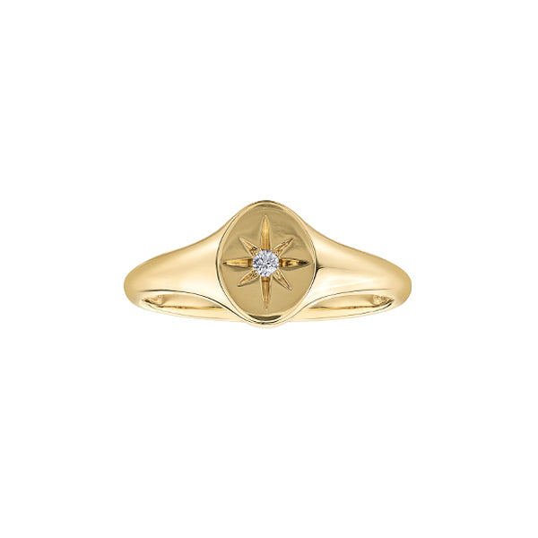 Canadian Diamond Oval Signet Ring .02ct (40424)