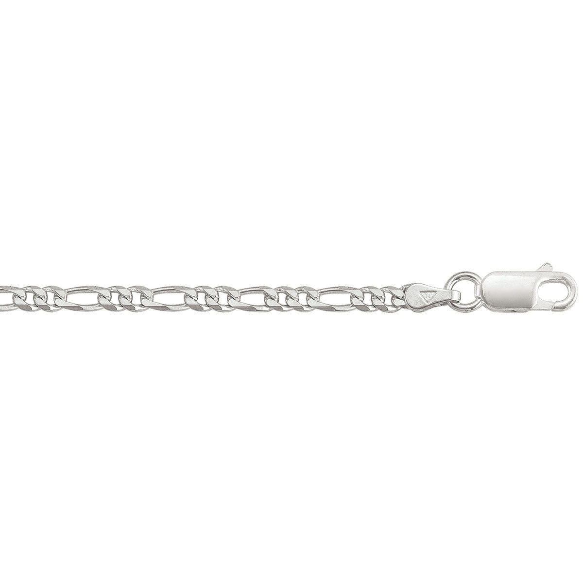 Sterling Silver Solid Figaro Bracelet 7in (40477)