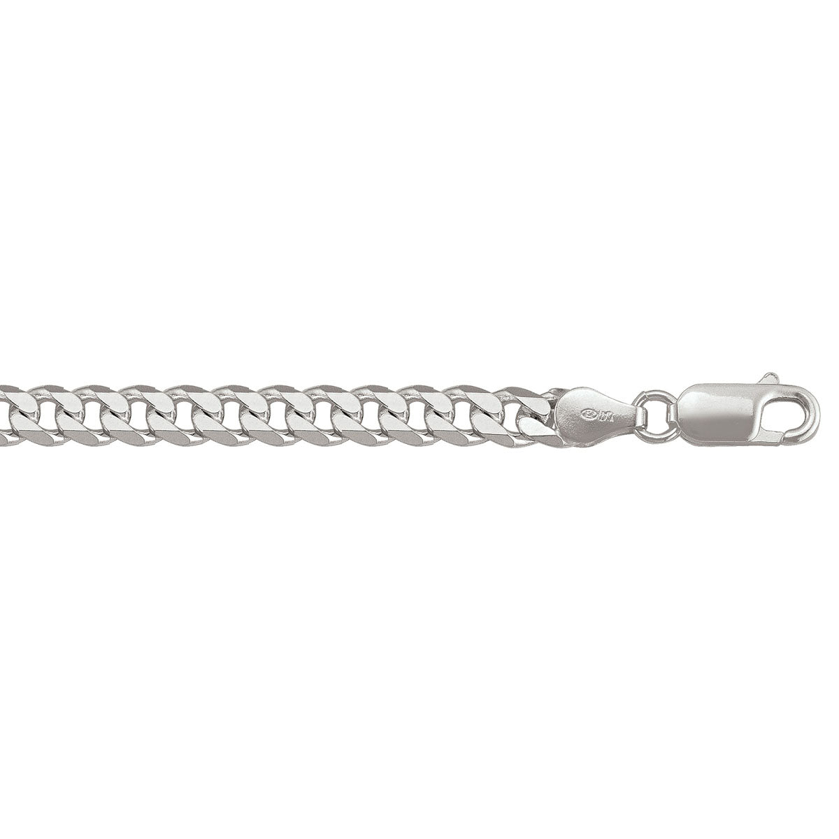 Sterling Silver Solid Curb Bracelet 8in (40479)