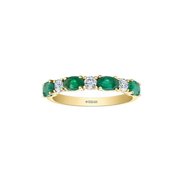 Canadian Maple Leaf Diamond and Emerald Band (40612)