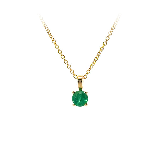 Genuine Emerald Solitaire Pendant (40945)