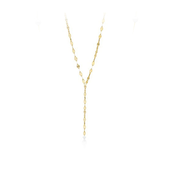 Gold Mirror Chain Lariat Necklace (40966)