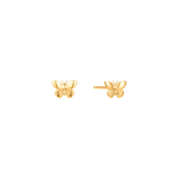 Gold Butterfly Stud Earrings (40969)