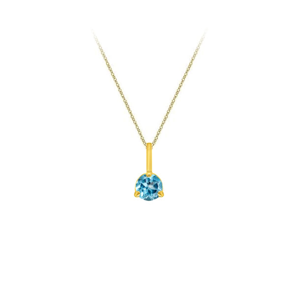 Genuine Blue Topaz Solitaire Pendant (40974)