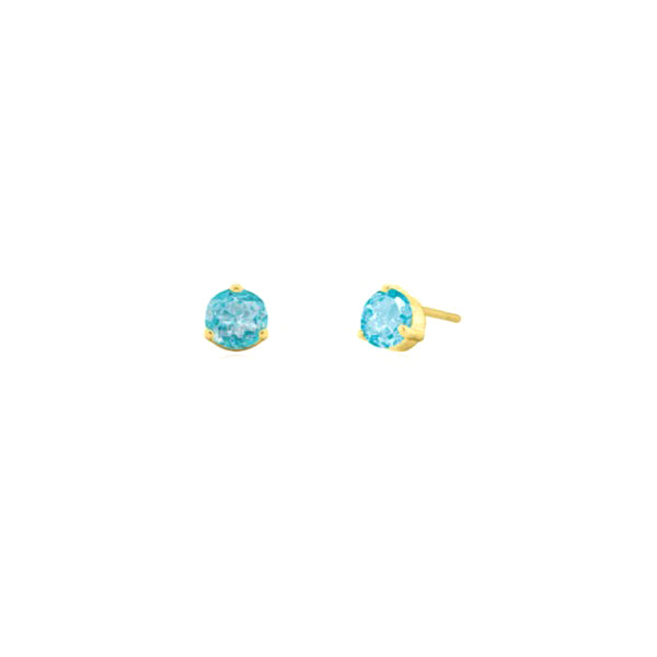 Genuine Blue Topaz Stud Earrings (40978)
