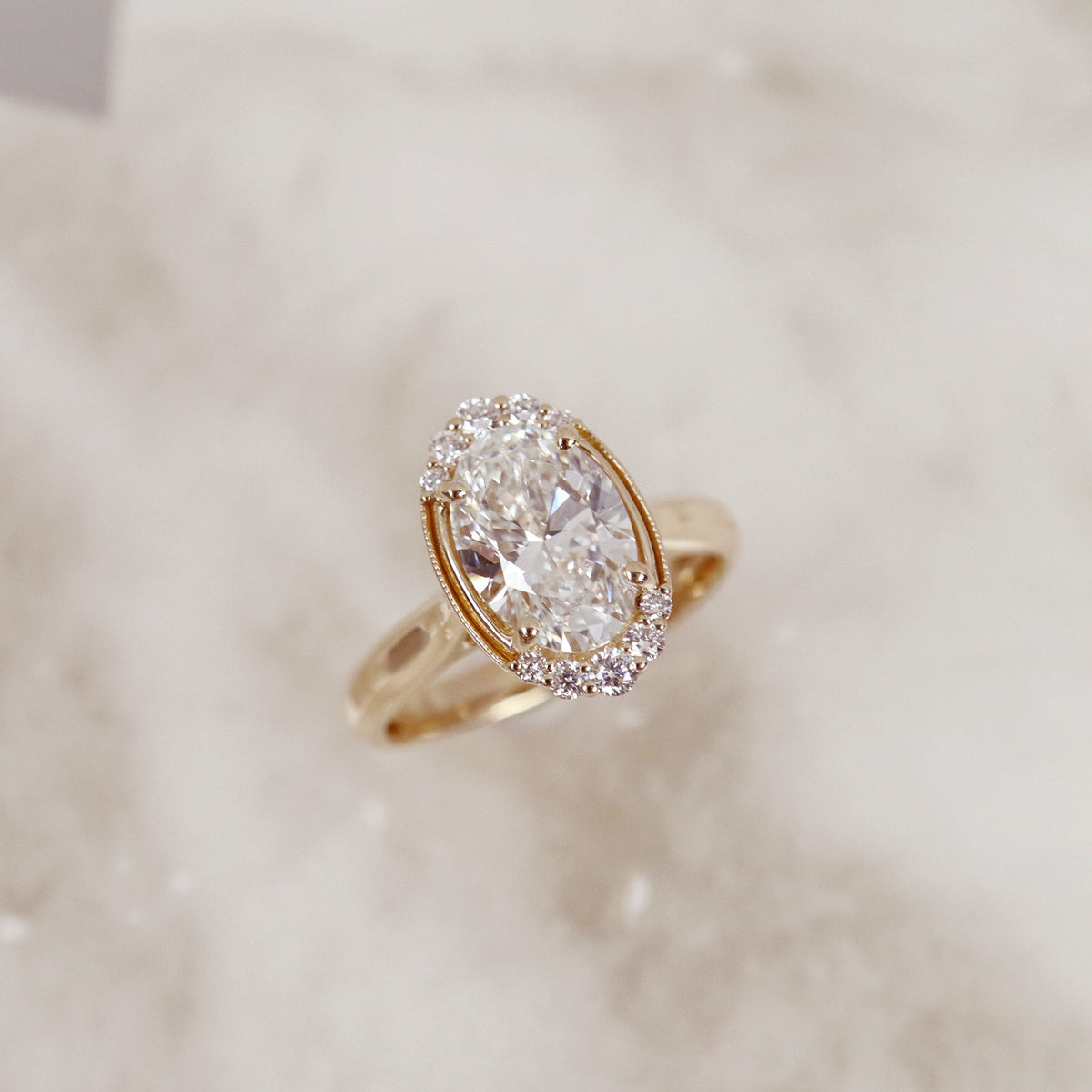 Diamond Oval Accented Engagement Ring - LG 2.21ct (41035)