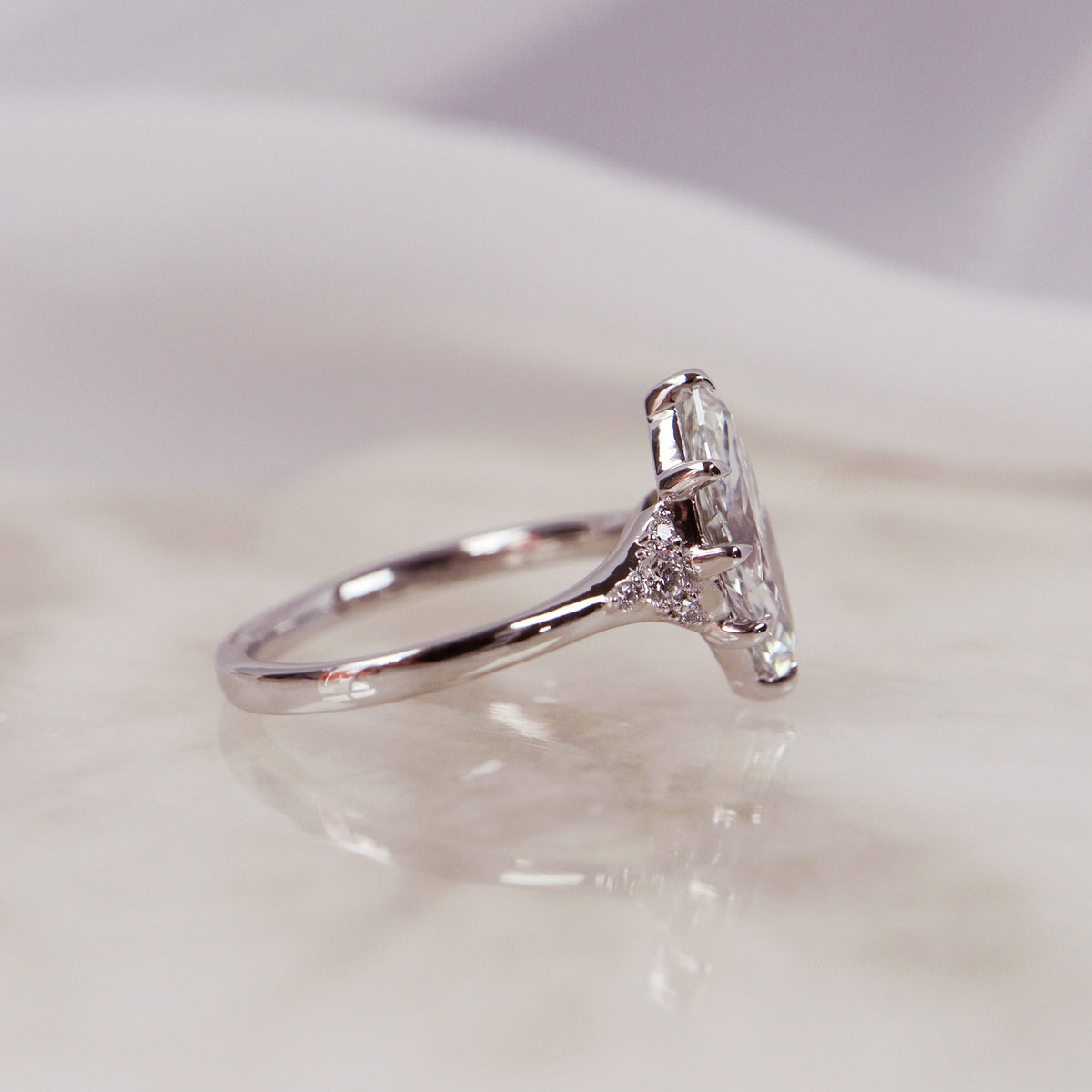 Diamond Accented Marquise Engagement Ring - LG 2.20ct (41058)