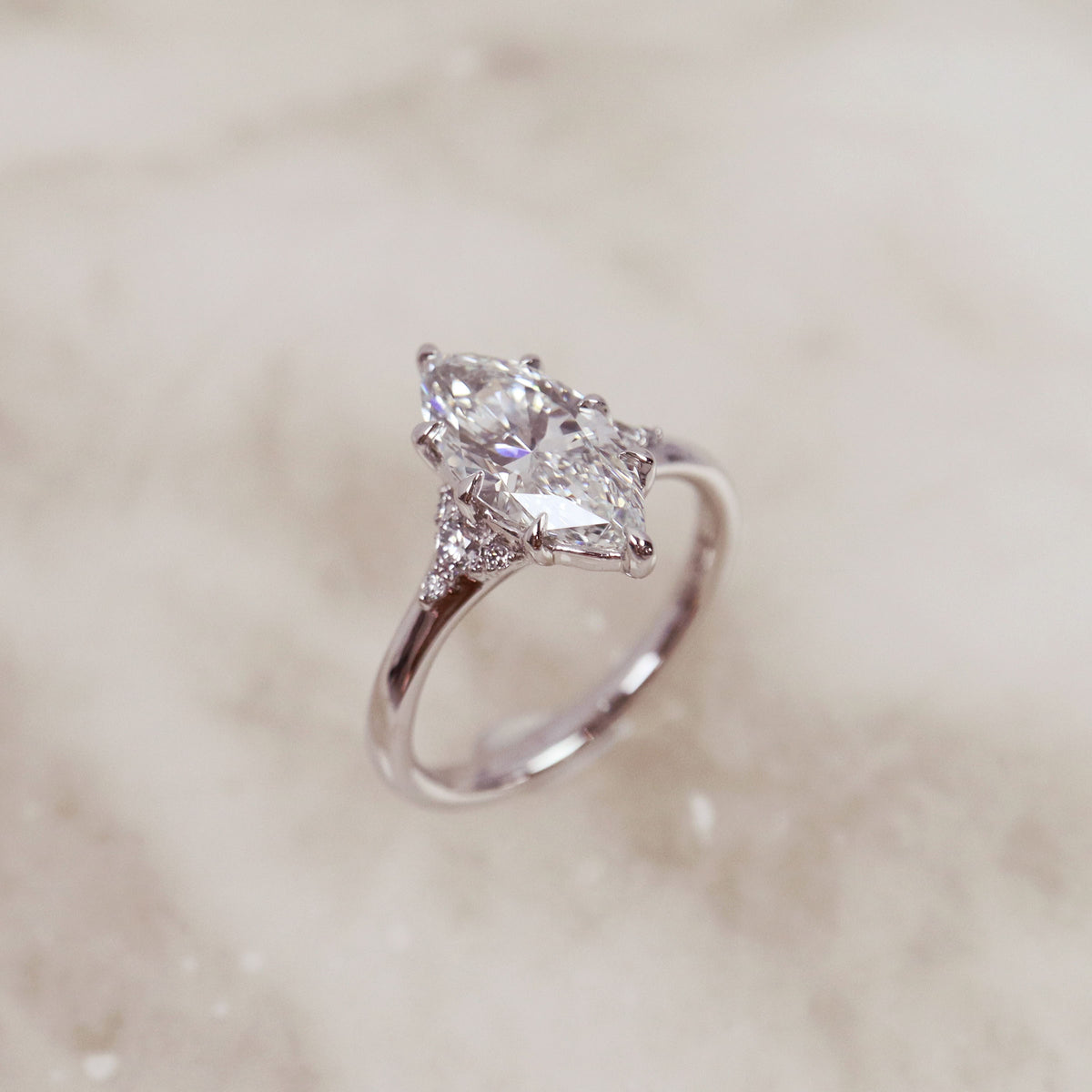 Diamond Accented Marquise Engagement Ring - LG 2.20ct (41058)
