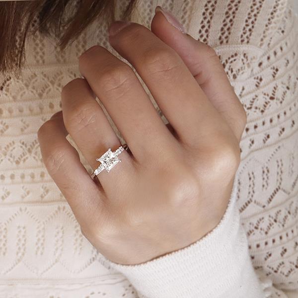 Canadian Diamond Princess Custom Engagement Ring (34817)