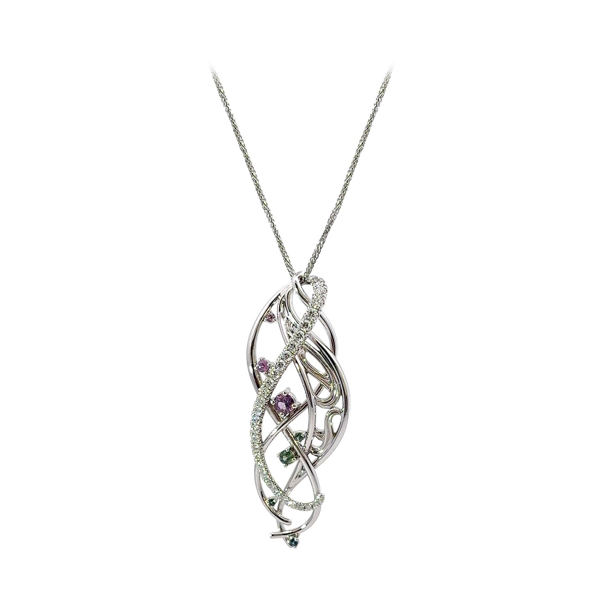 Genuine Sapphire and Canadian Diamond Custom Pendant (39726)
