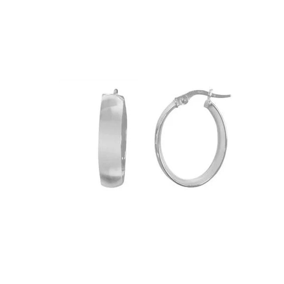 Gold Oval Hoop Earrings (36177)
