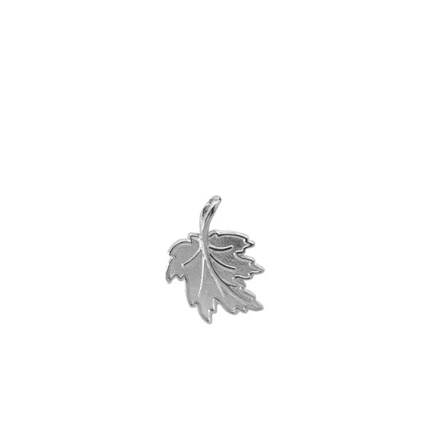 Elbows Up to Cancer - Maple Leaf White Gold Charm (39686)