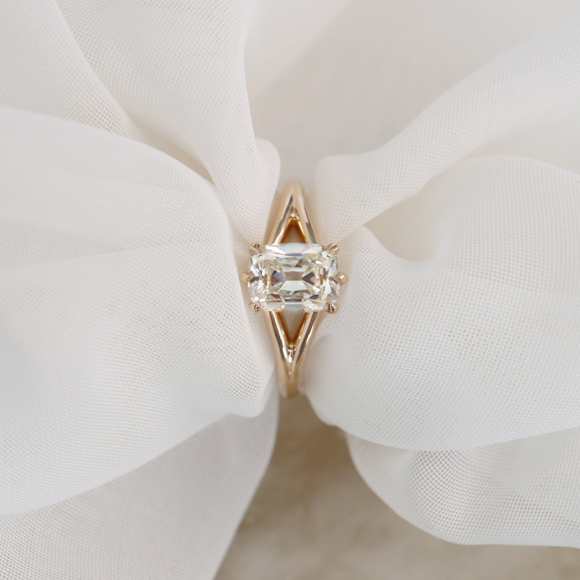 Diamond Old Mine Cut Solitaire Engagement Ring 1.51ct (40920)