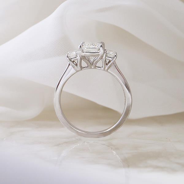 Diamond 3 Stone Emerald Cut Engagement Ring - LG 2.63cttw (37297)