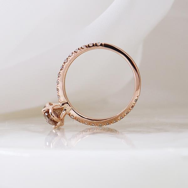 Diamond Custom Oval Champagne Engagement Ring (37414)