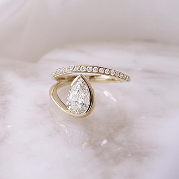 Diamond Pear Twist Engagement Ring - LG 1.25ct (38675)