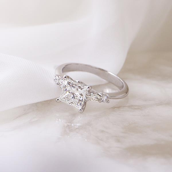 Canadian Diamond Princess Custom Engagement Ring (34817)