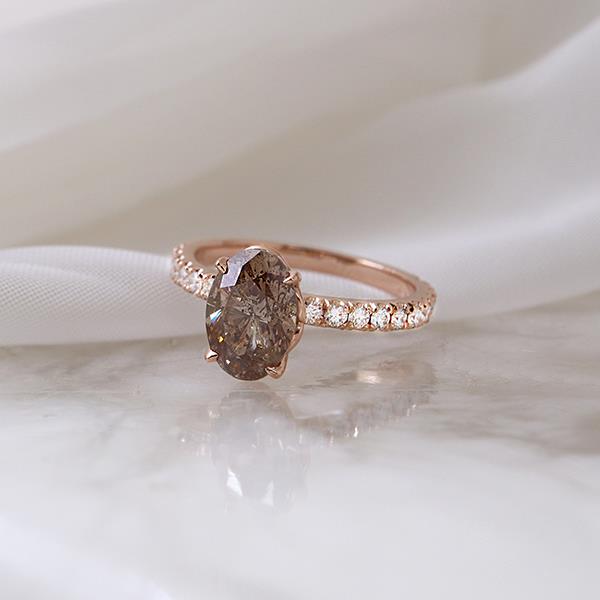Diamond Custom Oval Champagne Engagement Ring (37414)