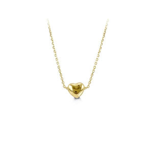 Gold Puffed Heart Necklace (28877)