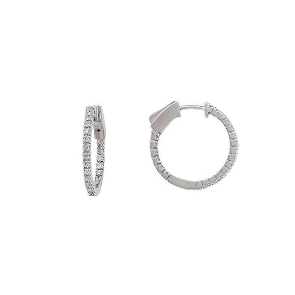 Diamond Inside Outside Hoop Earrings .40 Carat (30720)