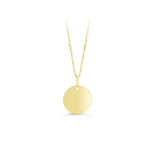Gold Round Disc Pendant Small (32879)
